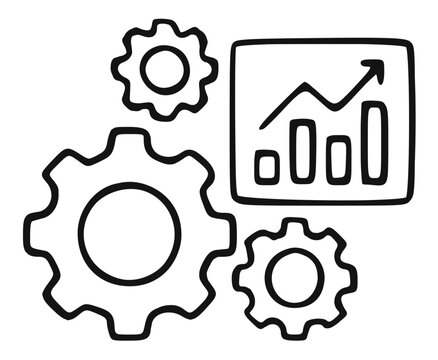 Business automation analytics line icon. Artificial intelligence technology and automation outline concept symbol.
