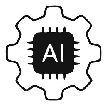 Business automation line icon. Artificial intelligence technology and automation outline concept symbol.