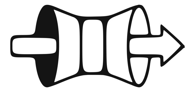 Data pipeline line icon. Artificial intelligence technology and automation outline concept symbol.