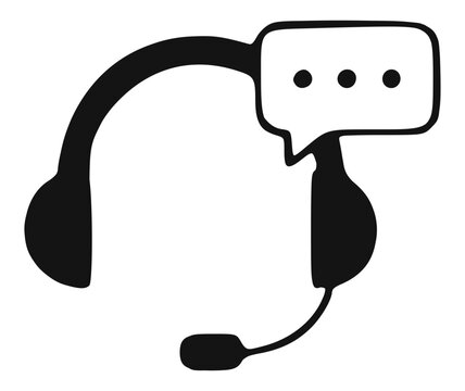 Customer support AI line icon. Artificial intelligence technology and automation outline concept symbol.