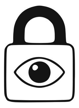 Cybersecurity AI line icon. Artificial intelligence technology and automation outline concept symbol.