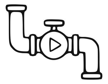 Workflow automation line icon. Artificial intelligence technology and automation outline concept symbol.