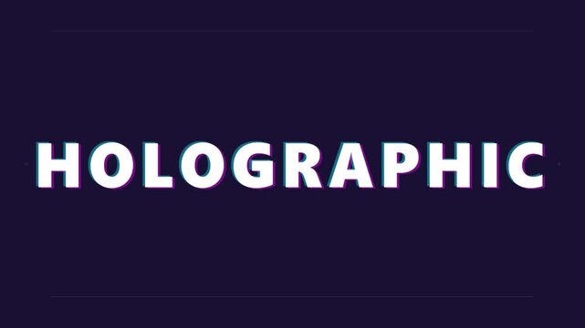 Holographic Text Moving On Dark Background Showing Digital Motion Effect