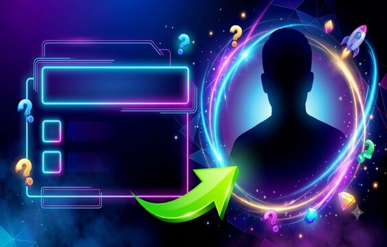Abstract neon background for YouTube thumbnail with glowing elements