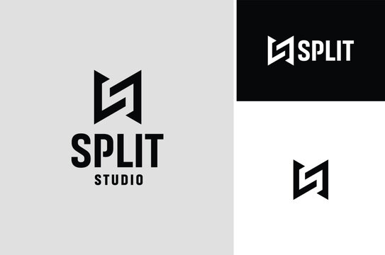 Symmetrical Initial Letter S in the middle of Bow Tie Shape Silhouette logo design