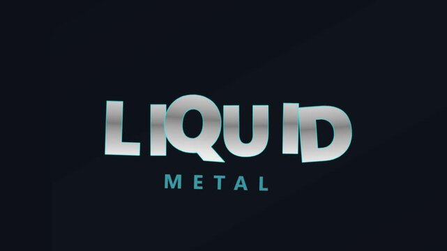 Liquid metal text animation with chrome typography and dark background