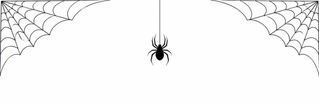 spider web halloween element design. line art spider web