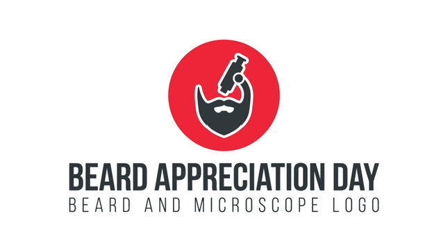 Minimalist Beard and Microscope Logo Design Concept