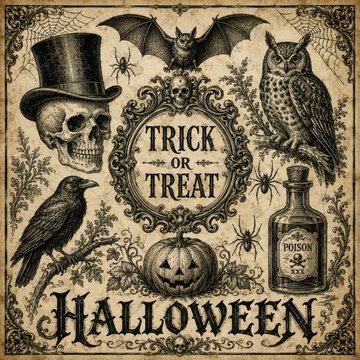 Trick or treat - halloween elements