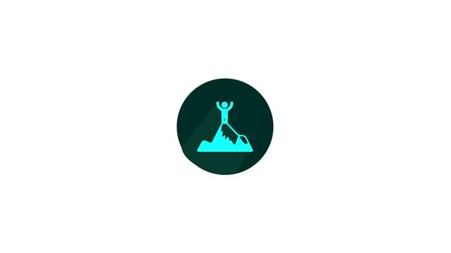 Mountain Climbing Icon Animation