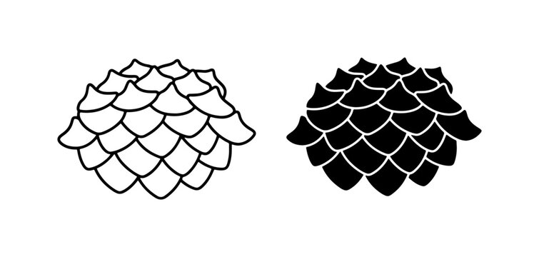 Dragon Scale Patterns, Reptile Skin Texture, Fantasy Scales, Black and White Vector Icons