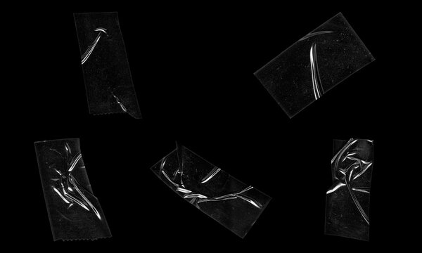 Transparent adhesive tape strips PNG overlay isolated on transparent background for digital design