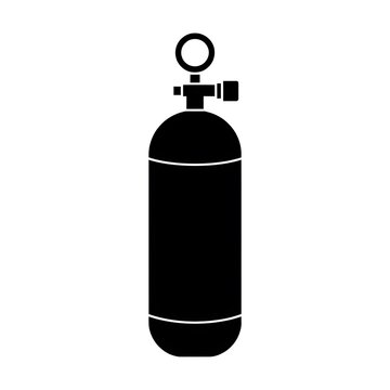 Black scuba diving oxygen tank icon