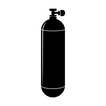 Black scuba diving oxygen tank icon