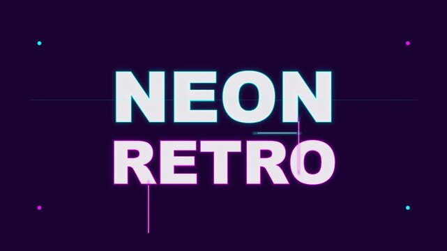 Retro Neon Text Sign Glowing With Pulsing Animated Light Effects