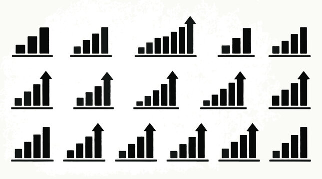 Business Analytics Chart Icons Set, Dashboard Graph, Circular Chart and Data Visualization Vector Collection