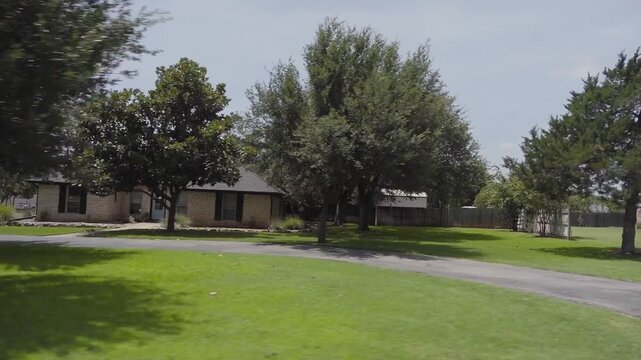 Georgetown, Tx Pov Side View Driving Through Residential Neighborhood Video