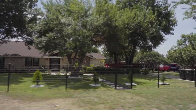 Georgetown, Tx Pov Side View Driving Through Residential Neighborhood Video