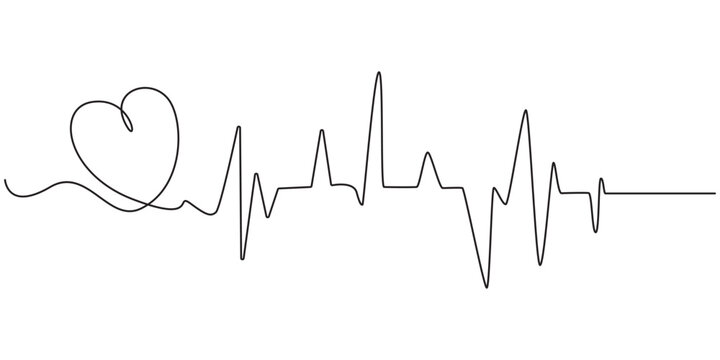 heart beat line heartbeat health continuous icon pulse rate medical art love. ekg heart beat line vector care ecg drawing logo draw life cardio illustration single medicine one healthy cardiogram wave