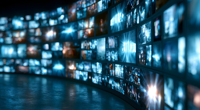 A series of digital displays showing the selection of advertising channels for optimal visibility.