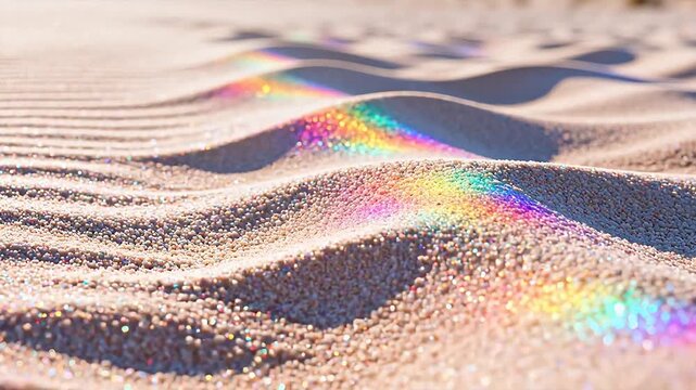 Sand dunes with rainbow light effect
