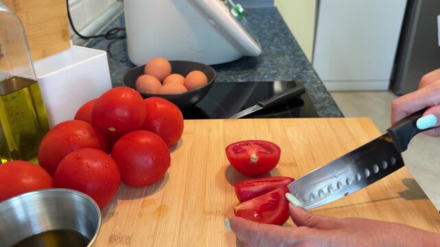 Making salmorejo with fresh ingredients and a touch of creativity