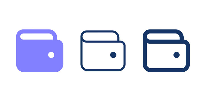 Billfold line icon. Foldable wallet solid vector icon. 