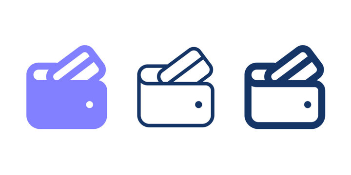 Billfold line icon. Foldable wallet solid vector icon. 