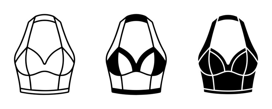 Lingerie Icons, Bra Vector Graphics, Underwear Silhouettes for Fashion Design