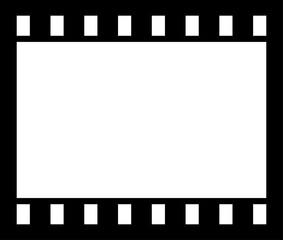 Obraz premium Grunge film strips collection. Old retro cinema movie strip video recording on transparent background