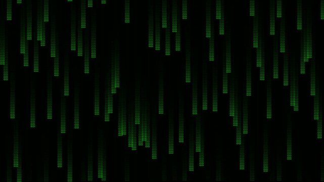 Falling Green Matrix Code Rain - Digital Stream Binary Background Effect