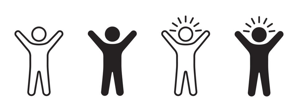 Person with Arms Raised in Celebration with Sun and Light Effects Featuring Silhouette, Effect, Joy with Happiness and Victory