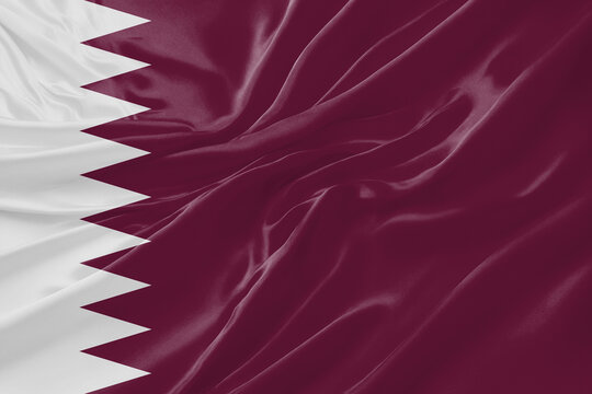 Qatar Waving Flag Background with Detailed Fabric Texture