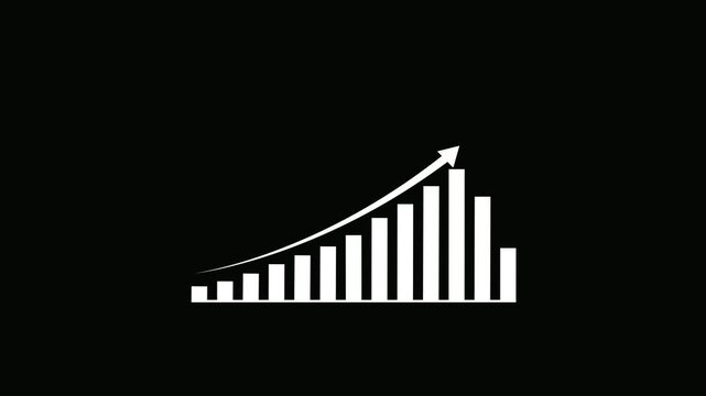 Business growth concept in allusive graph chart showing marketin Statistics bars columns growth, arrow up. Finance, Bar graph going up, Profit concept, positive increase chart. 
