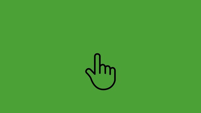 Hand cursor icon click animation on transparent background, Cursor arrow clicking play and pause button motion graphic with alpha channel.