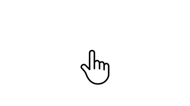 Hand cursor icon click animation on transparent background, Cursor arrow clicking play and pause button motion graphic with alpha channel.
