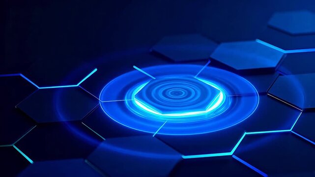 Blue glowing hexagon pattern