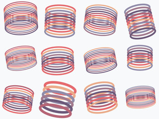 Fototapeta premium Fun Spring Coil Shapes Colorful Background