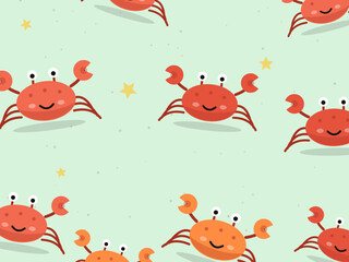 Fototapeta premium Playful Crab Pattern for Beach Lovers