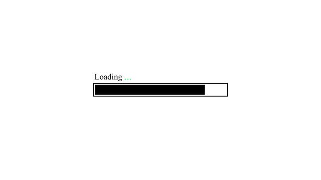 A minimalist loading bar progressing on a white background