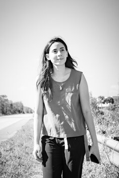 She walks through the Everglades
