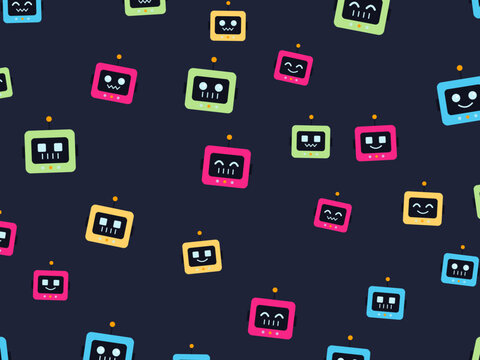 Playful Robots STEM Education Background Vector
