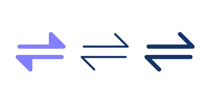 Swap line icon. Exchange arrows solid vector icon.