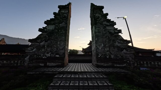 Candi bentar gateway opening to a hindu temple in bali
