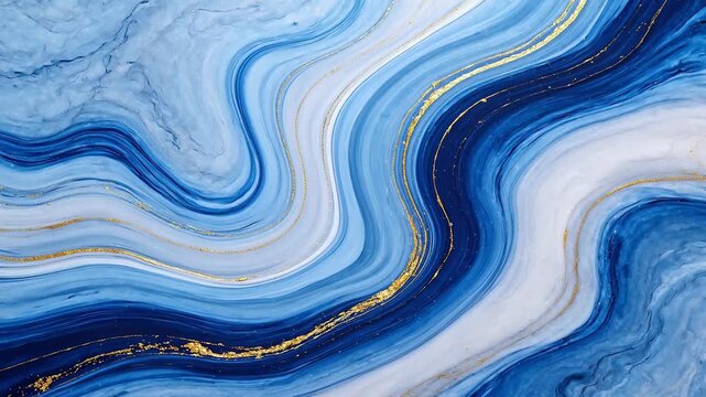 Blue and gold abstract marble pattern