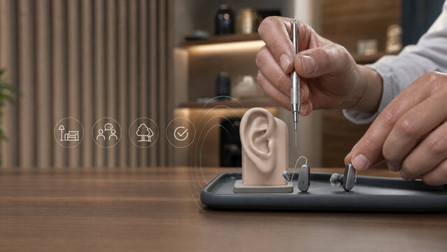 Hearing Device Calibration Service with Holographic Interface in Acoustic Room