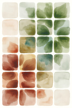 Abstract green and brown texture patterns collection