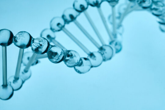 Dna helix structure representing science research and genetics