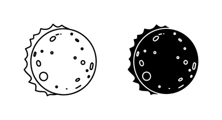 Solar Eclipse Vector Icons, Sun and Moon Celestial Event Graphics, Space Astronomy Illustration © Sadiya