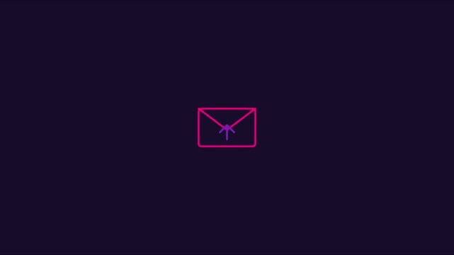 Minimalist animated email with upload arrow for digital communication and business messaging interface animation 4k